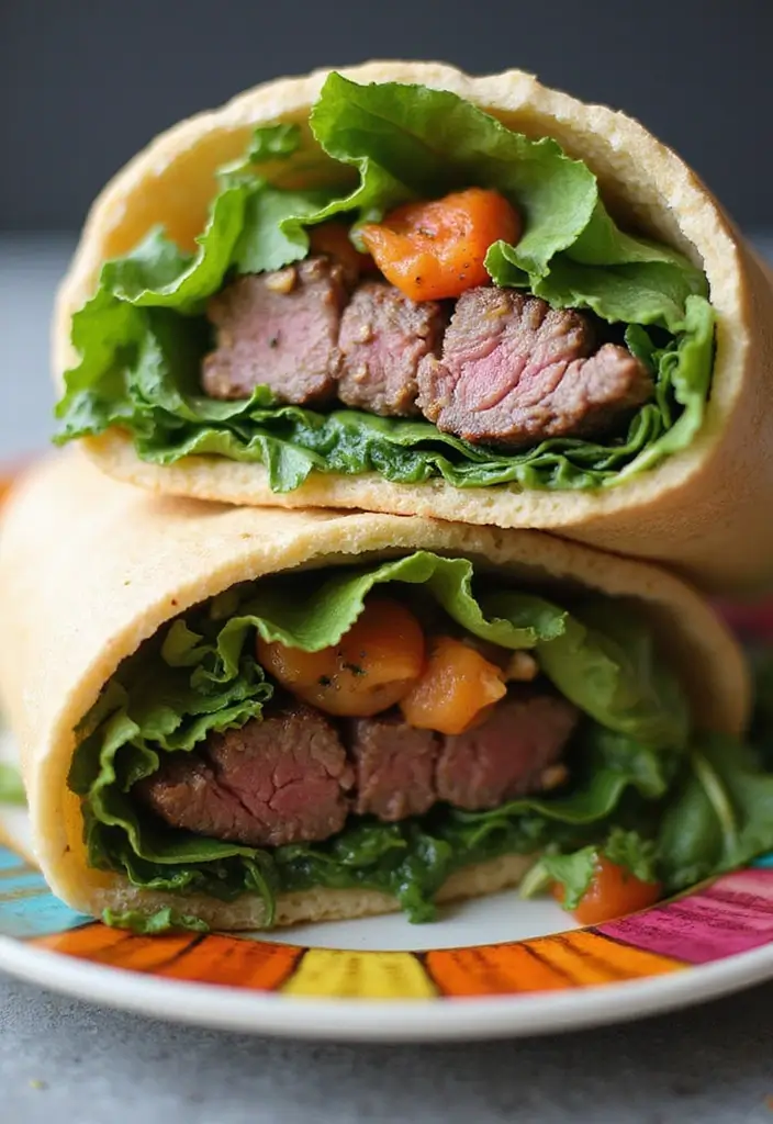 28 Steak Breakfast Recipes to Start Strong - 9. Steak and Spinach Breakfast Wrap