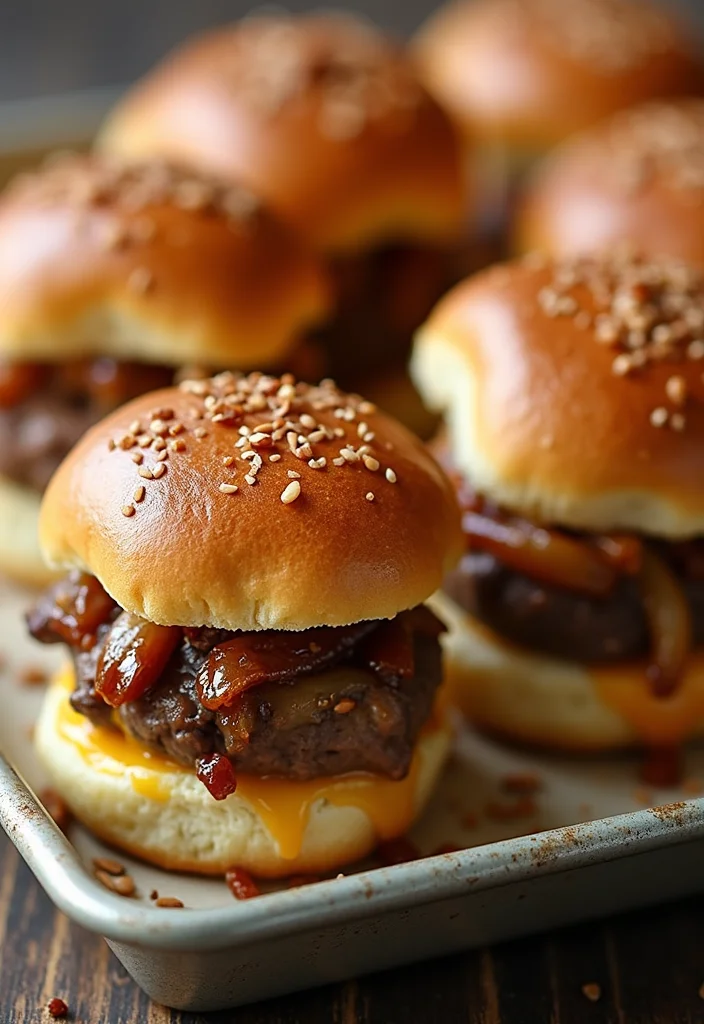 Ground Beef and Caramelized Onion Sliders